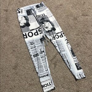 Newspaper Print Women Jeans